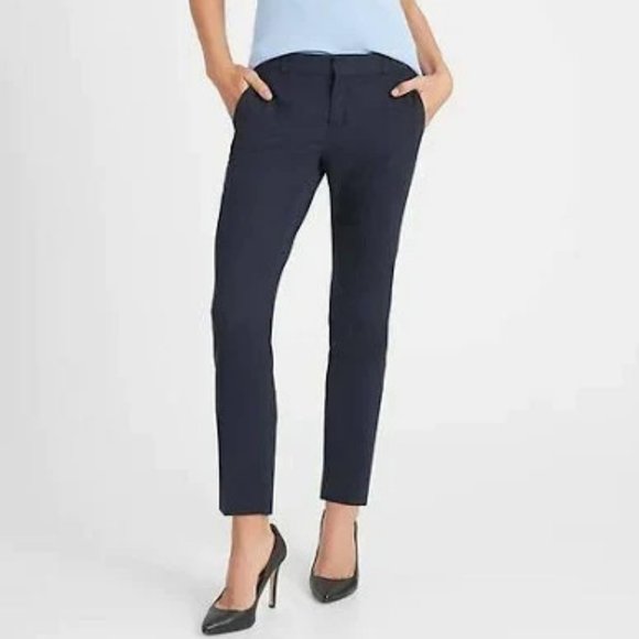 Banana Republic Avery Straight Fit Italian Wool Pants size 2P Navy - Picture 1 of 4